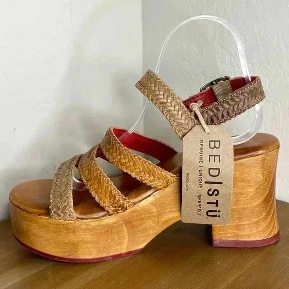 NEW Bed Stu Voicing Braided Leather Platform Sandals Size 9 - Picture 7 of 12